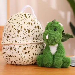 2 In 1 Dinosaur Plush Green Baby Dino In A Dragon Egg Stuffed Toy Cute Hugging Sleeping Doll