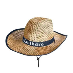 Straw Cowboy Hat For Men Cowboy Straw Sun Hats Wide Brim Outdoor UV Protection Sun Cap Western