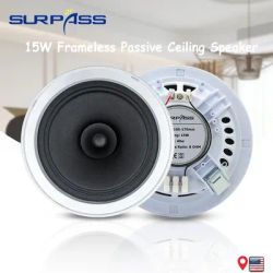 PA Sound System 6inch 15W Ceiling Speaker Recessed Passive Audio Speaker Home Music Loudspeaker for