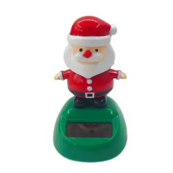 Christmas Themed Solar Dancing Shaking Head Toy Auto Interior Decompression Dashboard Ornament Car