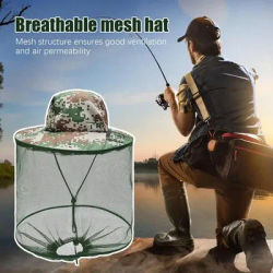 Bee Keeper Head Net Face Neck Fly Netting Hood Women Fishing Head Covering Breathable For Outdoor