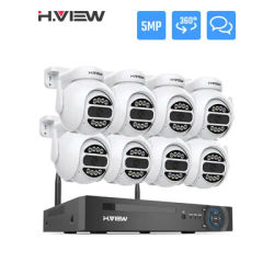 H.VIEW 5MP WiFi Security Camera System Kit Wireless CCTV System NVR Outdoor PTZ Two-Way Audio Video