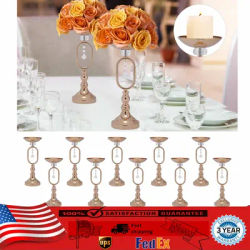 10 Gorgeous Candle Holder Wedding Centerpieces Retro Gold Flower Vase Home Decor for Anniversary