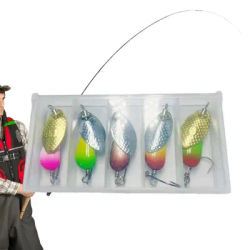 Trout Spinner Lures Bass Bait Fishing Spinners Fishing Lure Kit Trout Lures 5 Pcs Fishing Gear