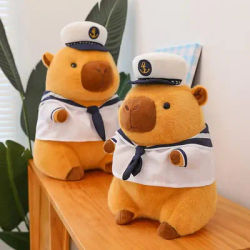 Capybara Stuff Cartoon Navy Sailor Suit Cute Plushies Soft Stuffed Animal Soft Comfortable Stuffed