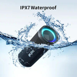 MLOVE P2 Bluetooth Speaker, Bluetooth 5.3, Dual Speakers, RGB Lights, IPX7 Waterproof, TWS