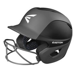 Easton 2-Tone Ghost Matte Youth Fastpitch Batting Helmet w/Softball Mask Black/Charcoal