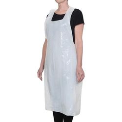 Winco BADP-2846 Disposable Plastic Apron - 28" x 46", White, Box of 100