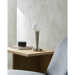 Ranzanico 18"H x 5"W x 5"D Modern Metallic - Nickel/White/Black Table Lamp - Boutique Rugs