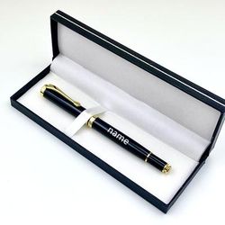 TEMU Personalized Metal Ballpoint Pen Set With Gift Box, Refillable Medium Pen, Click-off Cap, Round Body, Suitable For Office And Business Use, Ideal For Father's Day And Festive Occasions, Ages 14+