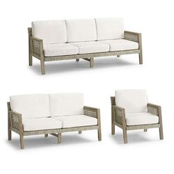 Callan Replacement Cushions - Loveseat, Stripe, Resort Stripe Leaf Loveseat - Frontgate