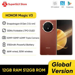Global Version Honor Magic V3 5G Foldable LTPO OLED 120Hz Display 7.92" 50MP Triple Cameras Snapdragon 8 Gen 3 5150mAh 66W NFC