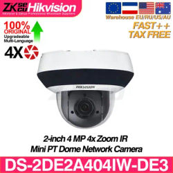 Hikvision PTZ 4MP IP Camera DS-2DE2A404IW-DE3 IR PoE Security Camera Built-in MIC 4X Optical