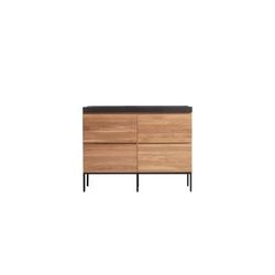 Mobile per il Bagno in quercia massello e pietra lavica 120 cm