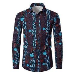 Retrò Vintage Anni '70 Camicia Hippie Floreale Costume Per uomo Giorno dei Re Halloween Carnevale Feste Festa / Sera Casual Quotidiano Adulti Camicia