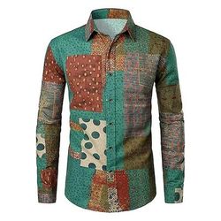 Retrò Vintage Anni '70 Camicia Hippie Disco Paisley Etnico Costume Per uomo Halloween Carnevale Feste Festa / Sera Casual Quotidiano Adulti Camicia