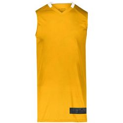 Augusta Sportswear 1731 Athletic Youth Step-Back Basketball Jersey T-Shirt in Gold/White size XL | Polyester