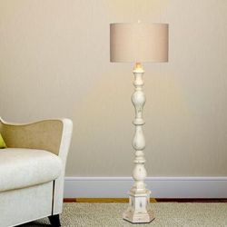 63" Antique Ivory Resin Floor Lamp by Martin Richard in Antique Ivory