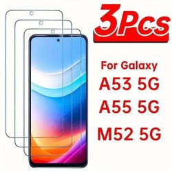 TEMU 3pcs Tempered Glass Screen Protector For For Galaxy M52 5g, A53 5g, A55 5g - Protective Film