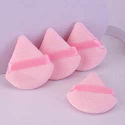 TEMU 100 Pieces Powder Puff Face Soft Triangle For Loose Powder And Body Powder, Velvet Makeup And Foundation Mixing Sponge Set Beauty Mixing Tools ( Skin/ Black/ Rose)