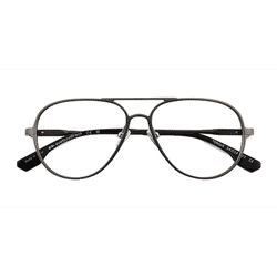 Unisex s aviator Matte Gunmetal Aluminium Alloy Prescription eyeglasses - Eyebuydirect s Torque