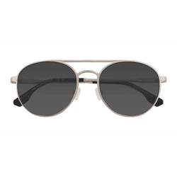 Unisex s aviator Matte Silver Aluminium Alloy Prescription sunglasses - Eyebuydirect s Coupe