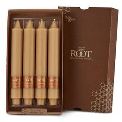 Smooth Collenette 9 inch Beeswax Unscented Taper Candle, Box of 4 by Root in Bees