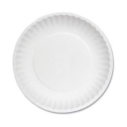 AJM Packaging PP6AJKWH 6" Round Disposable Plate - Paper, White, Case of 1000
