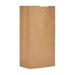 AJM Packaging GB04NP5C Grocery Bag - 9 3/4" x 5", Kraft Paper, Flat Bottom, Brown Kraft Paper, Case of 500