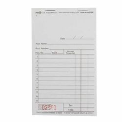 National Checking Company 12A-SP Guest Check - (2) Parts Booked, (11) Lines, White