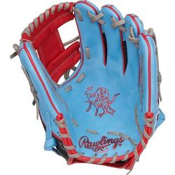 Rawlings Heart of the Hide Series 11.5" Baseball Glove - Right Hand Throw - Columbia Blue/Hypershell Blue/Red