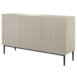 Madia 3 ante cashmere con piede in metallo nero 150x45 cm