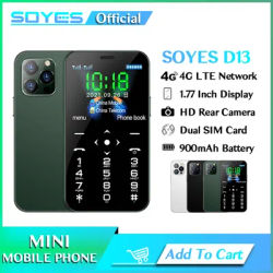 SOYES D13 Original Mobile Phone Dual SIM 4G LTE Mini Cellphone Student 900mAh Type-C SOS Small Mobile Phone Gift VS XS11