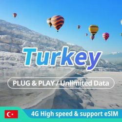 Turkey Prepaid Data SIM Card eSIM Travel 4G / LTE Unlimited Internet Sim Card Data Card for Turkey UK Europe
