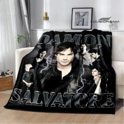 The Vampire Diaries Damon salvatore printed blanket Warm Flannel blankets Soft and comfortable blanket bed linings Birthday Gift