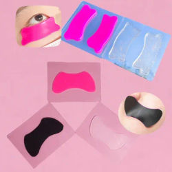Libeauty Reusable 1 Pair Eye Pads Silicone Stripe Lash Lift Pads Eyelash Extension Super Sticky Under Eye Gel Patch Makeup Tools