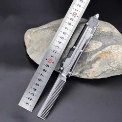 Multi Style Fully Automatic Technology Spring Comb, Straight Jump, Aviation Aluminum Handle, UT Stainless Steel Tool Comb, EDC