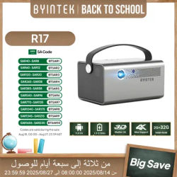 BYINTEK R17 Projector 4K Smart 3D Android WiFi Portable DLP Mini Projector Full HD 1080P 750ANSI Lumens 6D Keyston With Battery