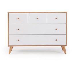 dadada Austin 5-Drawer Dresser - White / Red Oak