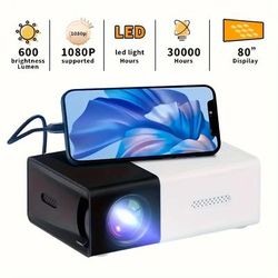 TEMU Fashionable Appearance - Yg300 Mini High-definition Projector That Takes Cinemas Home - Perfect Choice For Home And Outdoor Demonstrations - Complimentary Remote Control - Adapter Cable - Charger