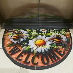 TEMU [fast Arrival] Wongirl Floral & Doormat - Non-slip, Washable Polyester Entrance Rug For Indoor/outdoor Use - Living Room, Bedroom, Kitchen, Bathroom, Patio