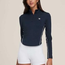 Wilson Brentwood Half-Zip Women's Tennis Apparel Classic Navy