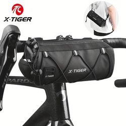 TEMU X-tiger Cycling Front Bag, Large Capacity, Nylon, Adjustable Strap, Mountain Bike Accessory, With Mountain Bike Bag