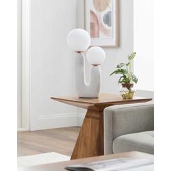 Gallodoro 17"H x 6"W x 7"D Cottage White/Translucent Table Lamp - Boutique Rugs