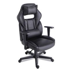 Alera GM4146 Racing Style Ergonomic Gaming Chair, Supports 275 lb, 15.91" to 19.8" Seat Height, Black/Gray Trim Seat/Back, Black/Gray Base ALEGM4146