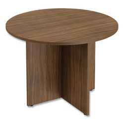 Alera VA7142WA Valencia Round Conference Table w/Legs, 29 1/2h x 42 dia., Modern Walnut ALEVA7142WA
