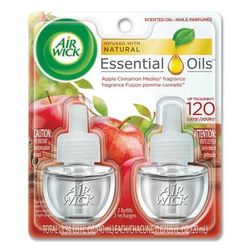Air Wick 62338-80420 Scented Oil Refill, Warming - Apple Cinnamon Medley, 0.67 oz, Orange, 2/Pack RAC80420