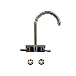 BK Resources EVO4SM8G Evolution Splash Mount Stainless Steel Faucet, 12.38" Height/8" Reach, Stainless Steel BKEEVO4SM8G