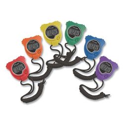 Champion 910SET Water-Resistant Stopwatches, 1/100 Second, Assorted Colors, 6/Set - Box of 6 CSI910SET