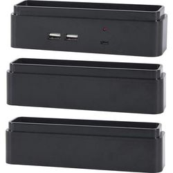 First-Base 02270 Riser Blocks, w/ USB Ports, 1-1/2"Wx6"Lx1-1/2"H, Black - 1 Set DTA02270